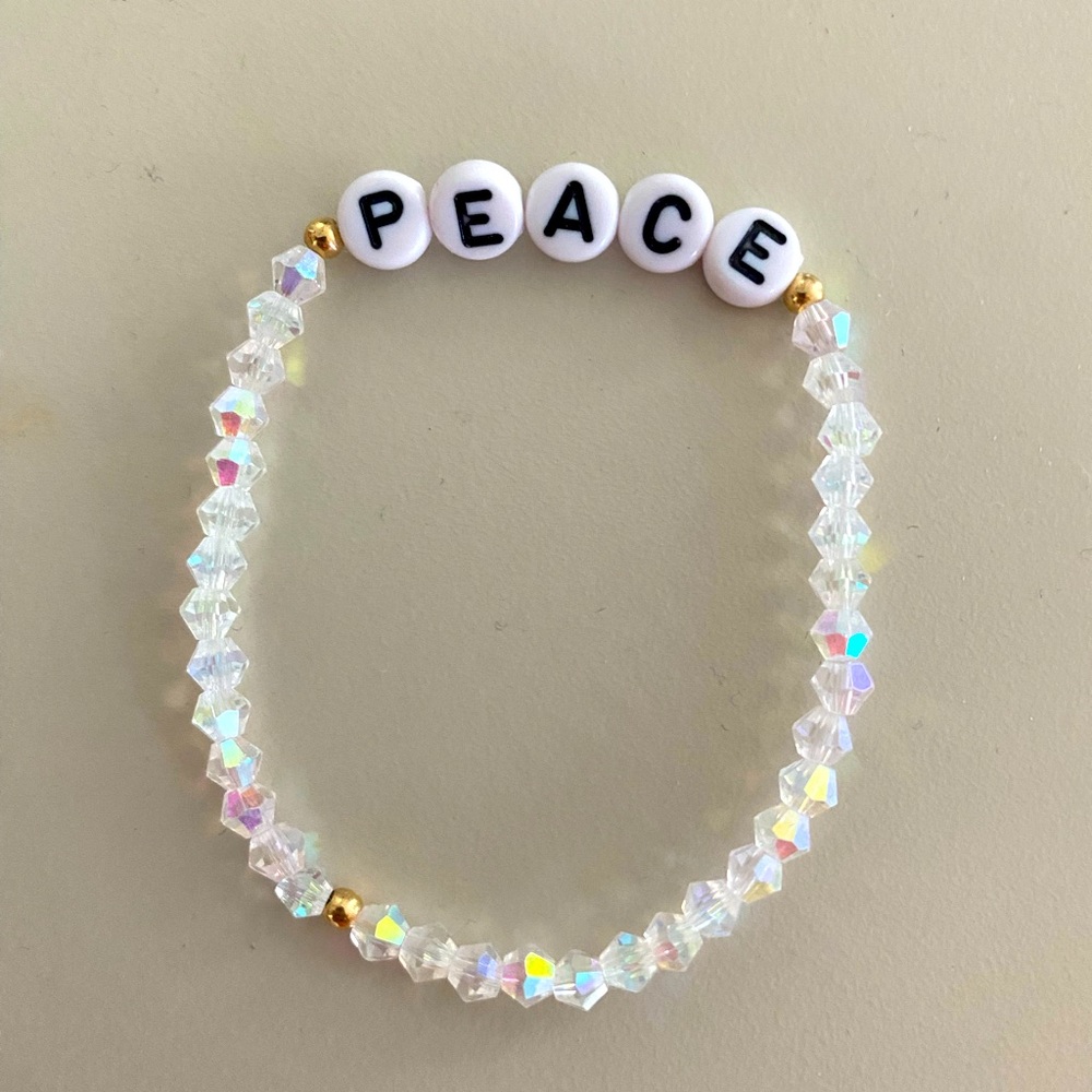 Peace Elastic Bejeweled Bracelet